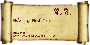 Méry Noémi névjegykártya